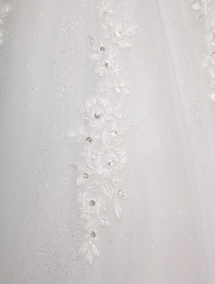 Wedding Dresses Ball Gown Bridal Dress Lace Applique Open Back High Collar Sequins Rhinestones Bridal Dress_11