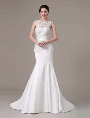 Mermaid Wedding Dresses With Elegant Detachable Lace Jacket Sweep Train(Veil Not Included) Exclusive_2