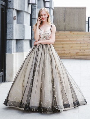 Schwarze Quinceanera Kleider Luxus Tüll Ballkleider Perlen Perlen Maxi Frauen Festzug Kleid_2