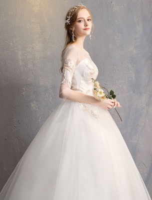 Ball-Gown-Princess-Wedding-Dresses-Ivory-Half-Sleeve-Backless-Applique-Bridal-Dress_7