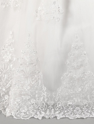 Robes de mariée princesse dentelle hors de l'épaule robe de mariée demi-manche étage longueur robe de mariée_14