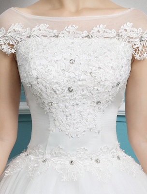 Princess Wedding Dresses Ball Gowns Lace Beaded Ivory Floor Length Bridal Dress_7