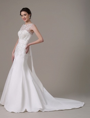 Mermaid Wedding Dresses With Elegant Detachable Lace Jacket Sweep Train(Veil Not Included) Exclusive_7