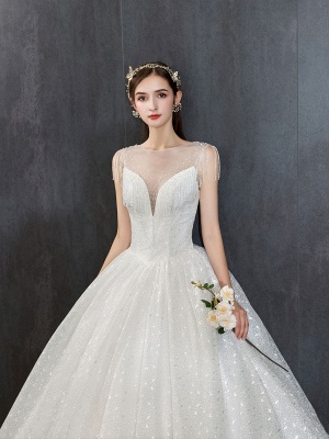 Prinzessin-Hochzeits-Kleider-Ivory-Illusion-Neck-Perlen-Ärmellos-Boden-Länge-Brautkleid_5