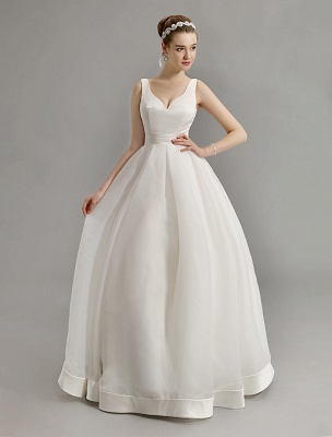 Vintage Inspired Plunge V Neck Wedding Gown With Bow Embellished Cut Out Back Exclusive_2