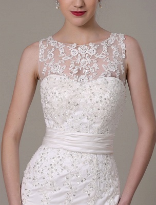 Mermaid Wedding Dresses With Elegant Detachable Lace Jacket Sweep Train(Veil Not Included) Exclusive_14