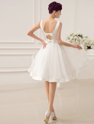 Short Wedding Dress Vintage Bridal Dress 1950’S Bateau Sleeveless Reception Bridal Gown Exclusive_5