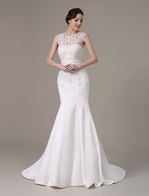 Mermaid Wedding Dresses With Elegant Detachable Lace Jacket Sweep Train(Veil Not Included) Exclusive_6