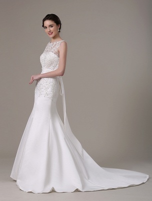 Mermaid Wedding Dresses With Elegant Detachable Lace Jacket Sweep Train(Veil Not Included) Exclusive_8