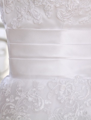 Simple Wedding Dresses 2021 Short Lace Applique Illusion Half Sleeve Tea Length Bridal Dress Exclusive_8