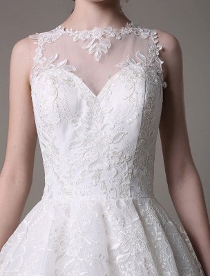2021 Lace High-Low Wedding Gown With Llusion Neckline And Back Exclusive_9