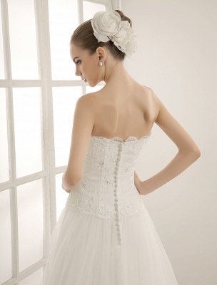 Beaded Strapless Wedding Gown With Court Train_5