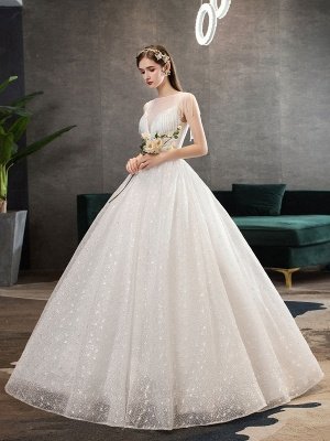 Princess-Wedding-Dresses-Ivory-Illusion-Neck-Beaded-Sleeveless-Floor-Length-Bridal-Gown_2