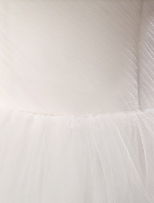Robes de mariée princesse 2021 robe de bal blanc Maxi sans bretelles décolleté en coeur tulle longueur de plancher robes de mariée_8