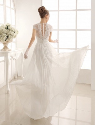 V-Neck Wedding Dress With Lace In Floor Length Exclusive_4