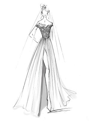 Boho Wedding Dresses Lace Off The Shoulder Short Sleeve Floor Length Split Front Bridal Dress With Train_6