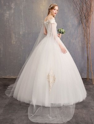 Brautkleider-Tüll-Off-The-Shoulder-Kurzarm-Spitze-Applikation-Prinzessin-Brautkleid_4