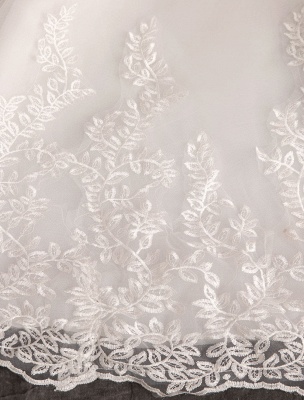 Robes de mariée princesse dentelle illusion décolleté demi-manches étage longueur robe de mariée_18