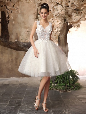 Ivory Backless Lace Applique Tulle Sequins Wedding Dress Exclusive_2