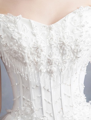 Robes de mariée princesse robe de bal dentelle chaînes perlées hors de l'épaule robe de mariée_9