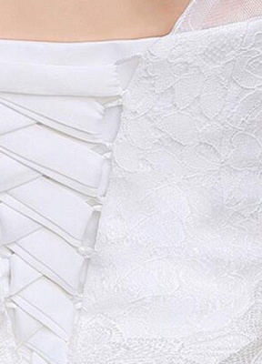 Ivory Wedding Dress Lace Sleeveless V Neck Rhinestones Beaded A-Line Floor Length Bridal Gown_7