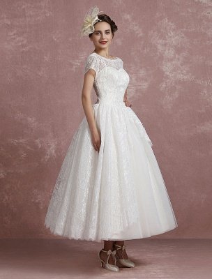 Princess Wedding Dress Lace Vintage Bridal Gown Sweetheart Illusion Short Sleeve Back Design Ball Gown Bridal Dress In Ankle Length Exclusive_5