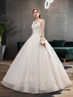 Princess-Wedding-Dresses-Ivory-Illusion-Neck-Beaded-Sleeveless-Floor-Length-Bridal-Gown_3