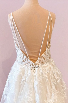 Spaghetti Straps Wedding Dress Sleeveless Tulle Bridal Dress_4