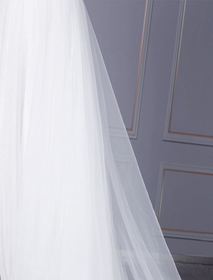 Robe de mariée simple blanche en dentelle sur l'épaule manches courtes en dentelle une ligne robes de mariée_5