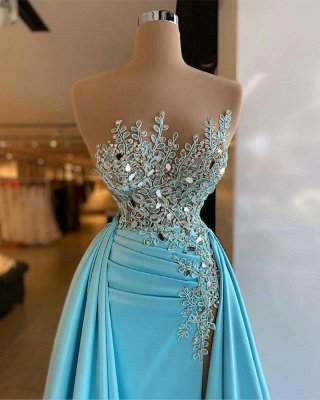 Sleeveless Sparkly Sequins Mermaid Prom Dress with Detachable Sweep Train_2