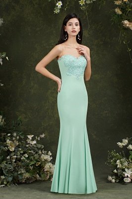 Sweetheart  Mermaid Formal Dress Sleeveless Evening Party Dress with Lace Appliques_6
