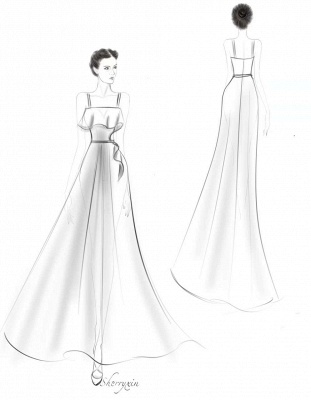 Yellow Ruffles Sleeveless Floor-Length Dress for Wedding Guests_10