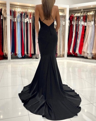 Sweetheart Black Mermaid Prom Dress Sexy Sleeveless Party Dress_2