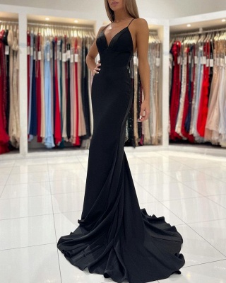 Sweetheart Black Mermaid Prom Dress Sexy Sleeveless Party Dress_4