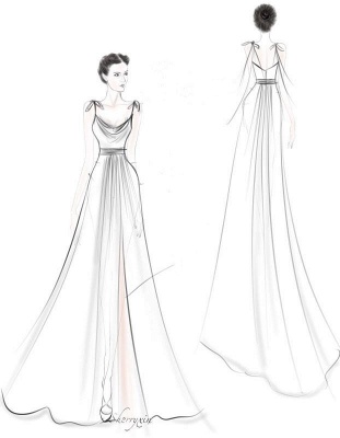 Spaghetti Straps Side Slit Bridesmaid Dress Sleeveless Prom Dress_13