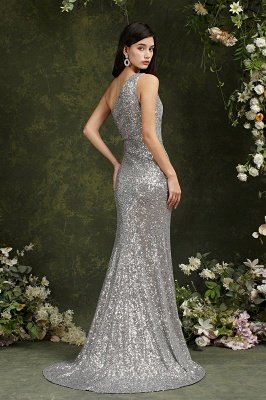 Sparkly Pailletten Mermaid Prom Dress One-Shoulder-Side-Slit-Abend-Party-Kleid_7