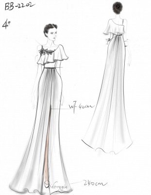 Gelbes One-Shoulder-Brautjungfernkleid mit seitlichem Schlitz, langes Abendkleid_19