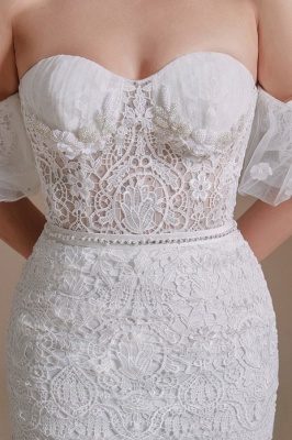 Atemberaubendes Schatz-Hochzeitskleid Off-the-Shoulder-Blumenspitze-Meerjungfrau-Brautkleid_8
