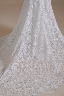 Superbe robe de mariée chérie robe de mariée sirène en dentelle florale à épaules dénudées_9