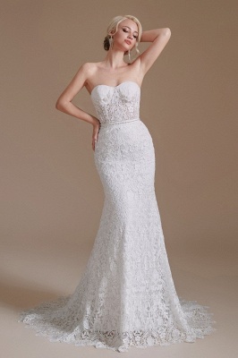 Stunning Sweetheart Wedding Dress Off-the-Shoulder Floral Lace Mermaid Bridal Gown_4