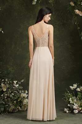 Elegant Sleeveless Aline Bridesmaid Dress V-Neck Long Evening Dress_15