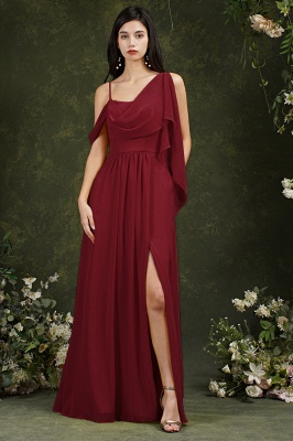 One-Shoulder-Aline-Hochzeitsgastkleid mit Seitenschlitz_2