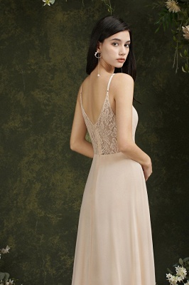 Elegant Sleeveless Aline Bridesmaid Dress V-Neck Long Evening Dress_19