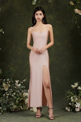 Spaghetti Straps Slim Prom Dress with Side Split Sleeveless Party Dress_4