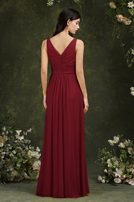 Simple Scoop Neck Side Slit Bridesmaid Dress with Pocket_10