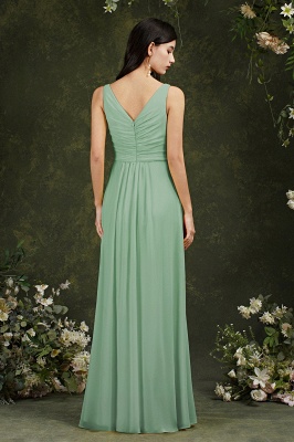 Simple Scoop Neck Side Slit Bridesmaid Dress with Pocket_8