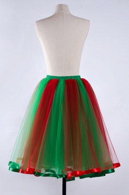 Rainbow Knee Length Skirt Layered Tulle Skirt Girls Colorful Costumes_12
