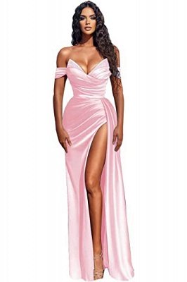 Sexy Off-the-Shoulder Satin Mermaid Prom Dress with Detachable Tail_3