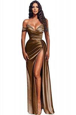 Robe de bal sirène sexy en satin à épaules dénudées avec queue amovible_9