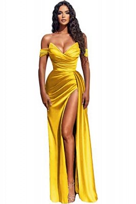 Robe de bal sirène sexy en satin à épaules dénudées avec queue amovible_13